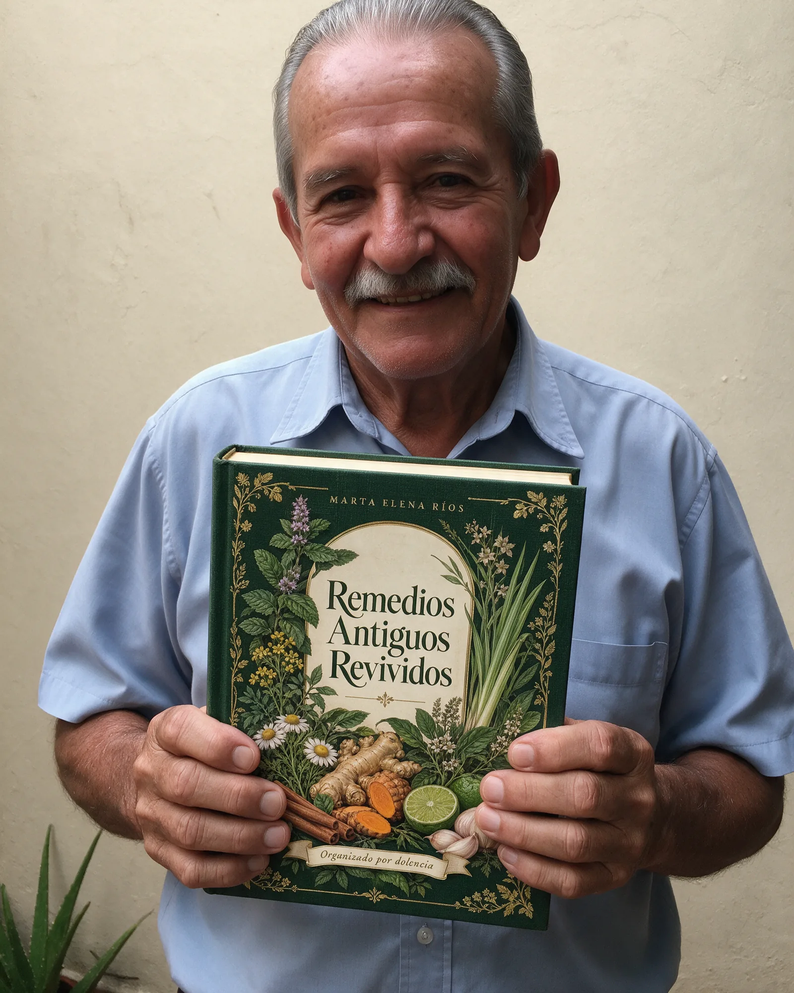 Hernando, 67 años, con el libro en las manos